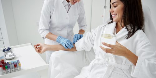Woman in IV Therapy
